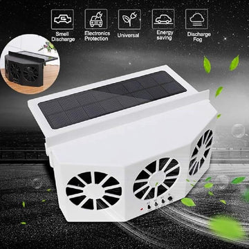 Solar Powered Car Window Ventilation Fan - Car Solar Power Air Vent Radiator Fans for Backseat or Frontseat
