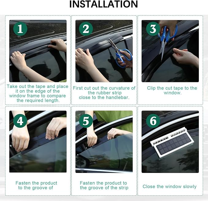 Solar Powered Car Window Ventilation Fan - Car Solar Power Air Vent Radiator Fans for Backseat or Frontseat