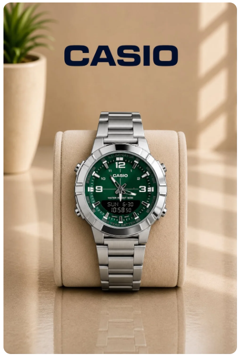 Premium Casio AMW 870D Stainless Steel Band With Box - COD + Free Delivery!